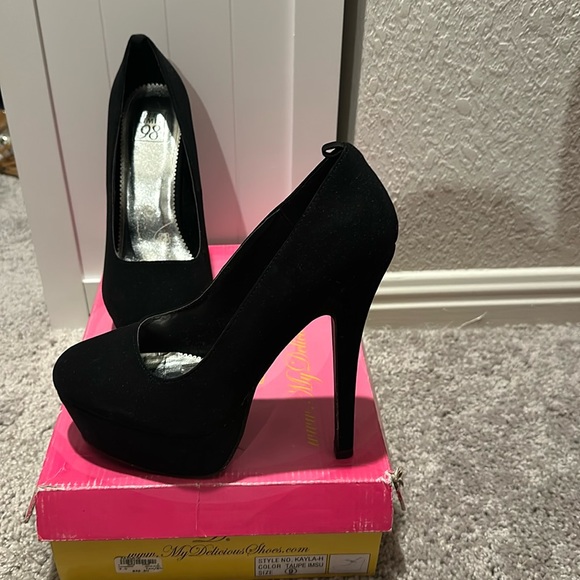 Black Suede Heels - Picture 1 of 6